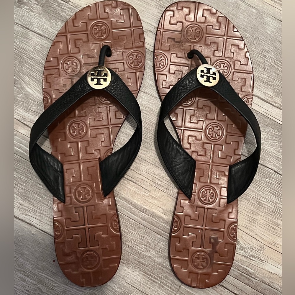 Tory Burch Black Leather Sandals